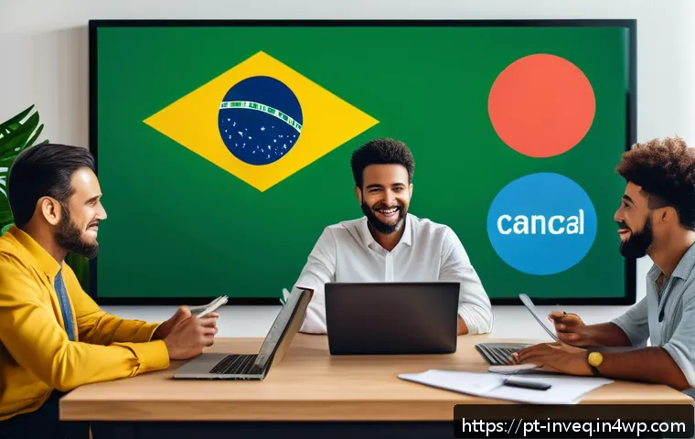 파이어족의 경제 지식 향상을 위한 커뮤니티 - A vibrant virtual online community scene showing diverse Brazilian adults engaging in a financial di...